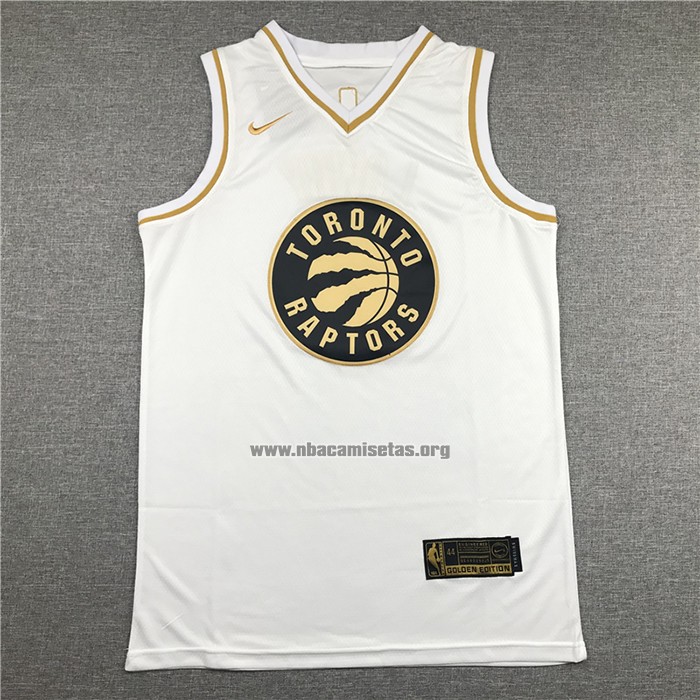 Camiseta Golden Edition Toronto Raptors Kyle Lowry NO 7 Blanco